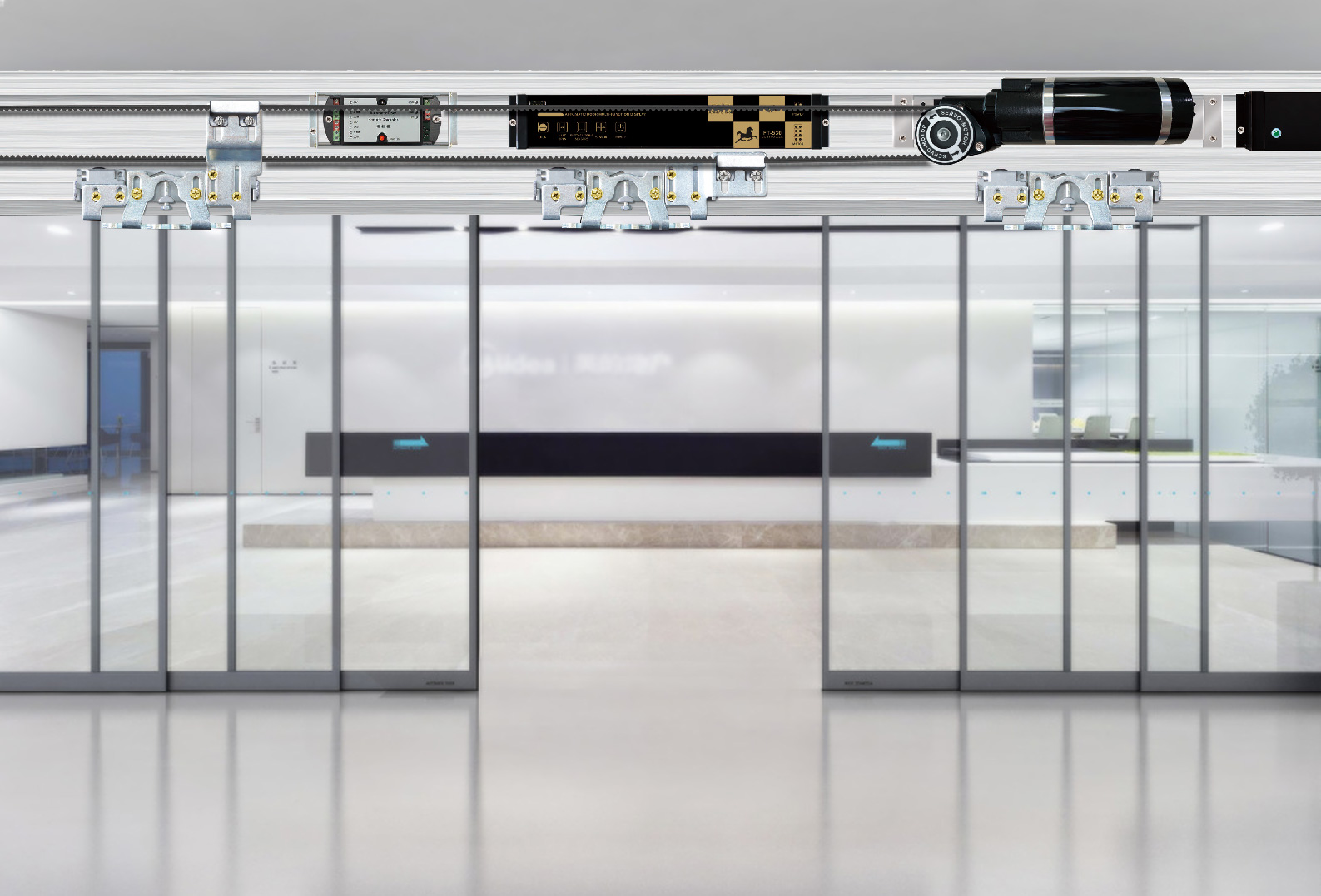 Are there energy-efficient options available for automatic sliding door motors?
